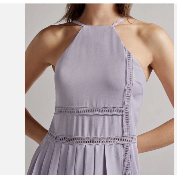 Ted Baker Camylie Dress Lavender Halter Midi Sundress Size 8 NWT - Picture 3 of 16